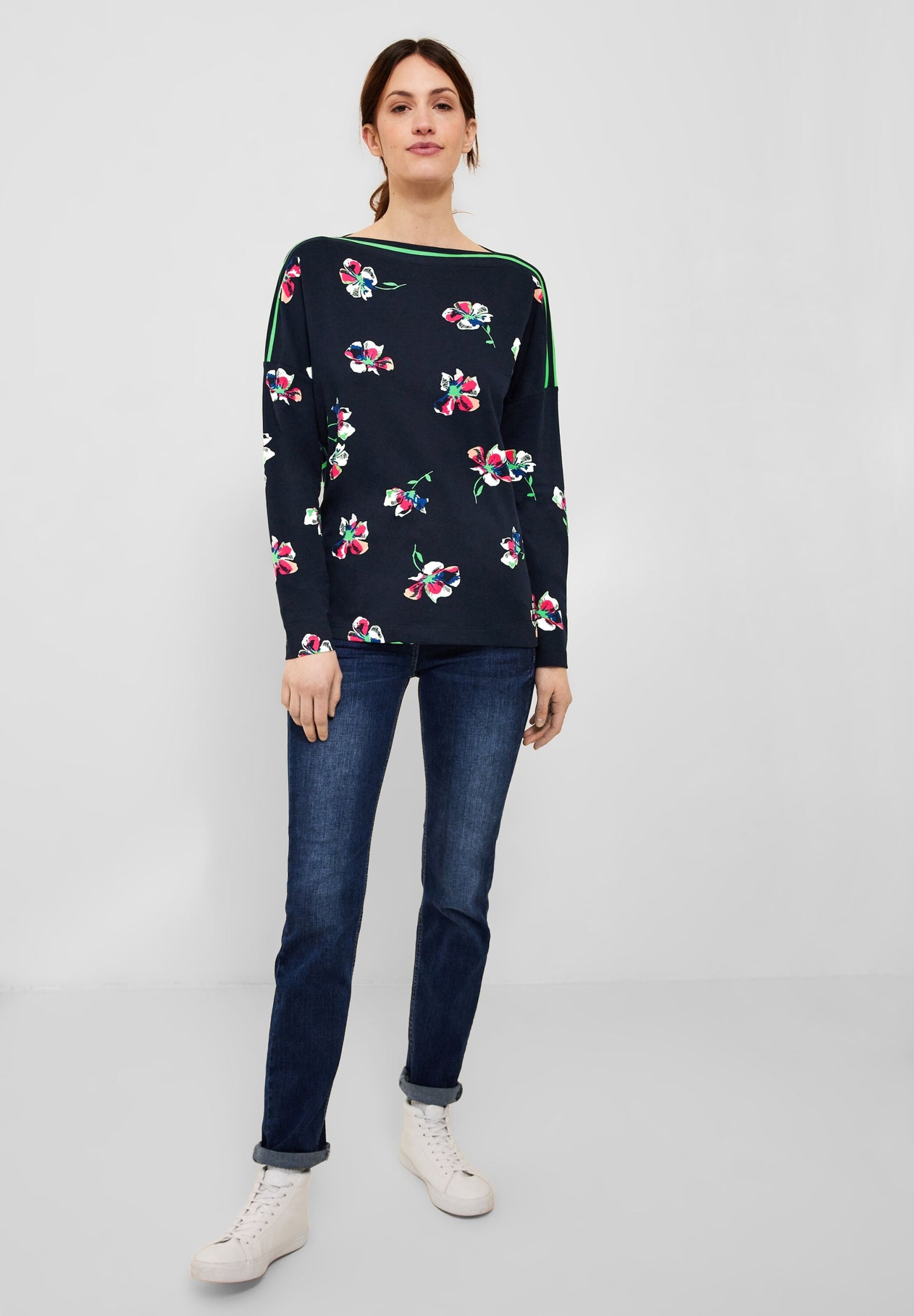 Long-sleeved shirt in a print mix